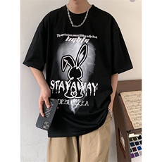 美式高街短袖男士夏2024大码街头印花纯棉XZ225-3-T02-P28控38，男装T恤，星座225-3
