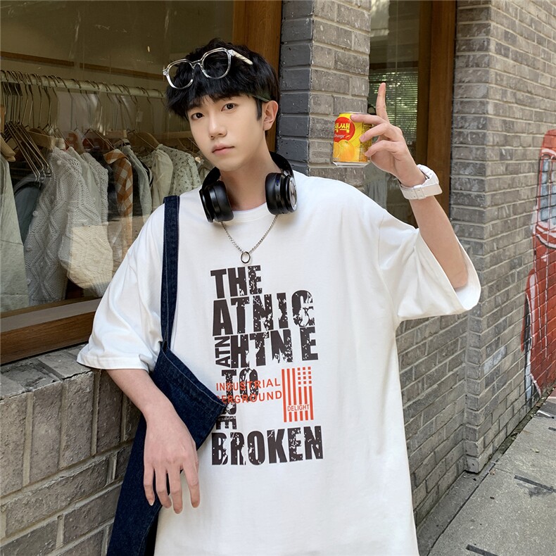 夏季中性大码港风青少年宽松t恤学生短袖半袖体恤A422-1-DT10-P28,男装T恤,电商A422-1