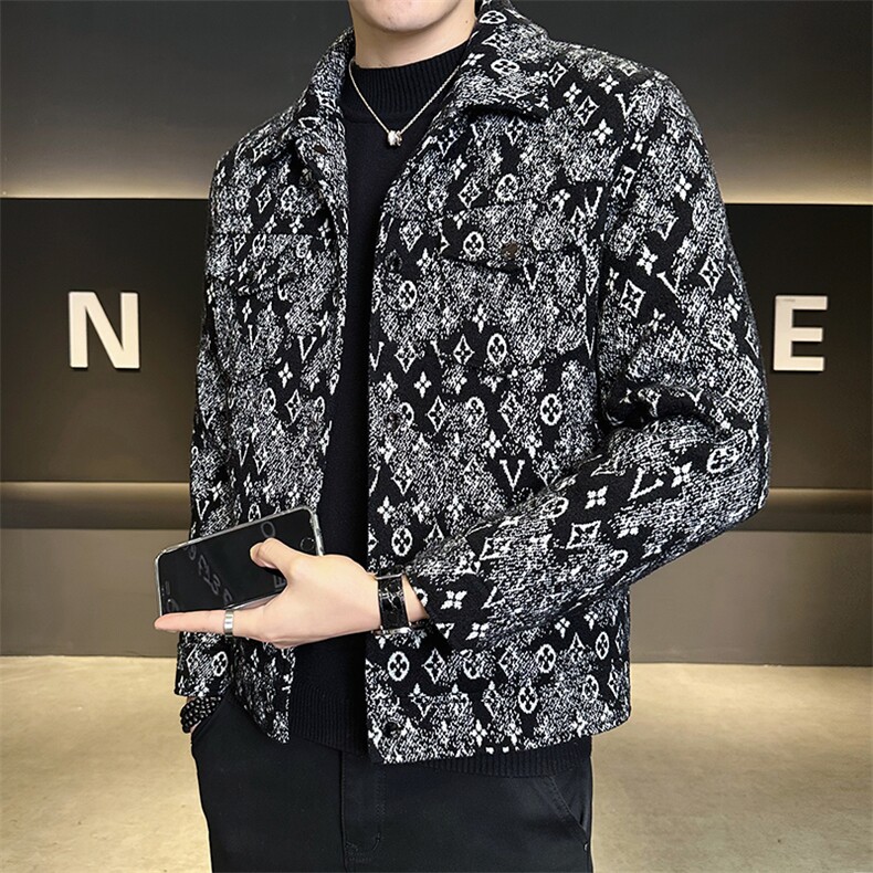 毛呢羽绒服男士标50白鸭绒外套韩版上衣保暖 B317/25321/P215图片
