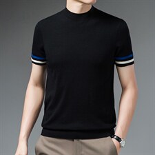 BN9709钱塘2020-2夏季薄款纯羊毛男士短袖圆领羊毛衫P115，男装针织衫/毛衣，钱塘207-2