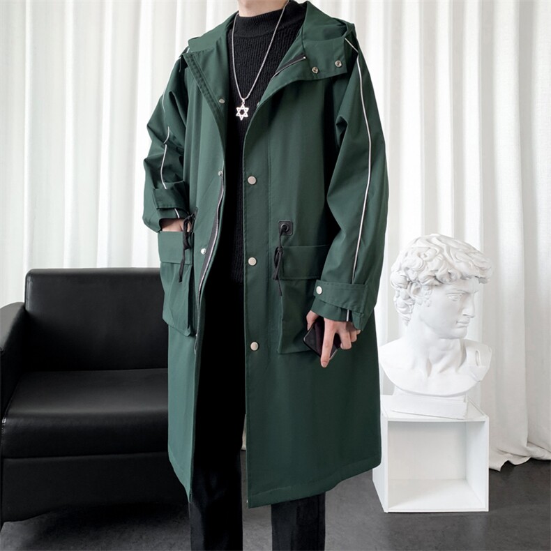 好数据】春秋新款风衣男长款大衣男中长款女轻熟风FY-99P110控148，男装风衣，星座401