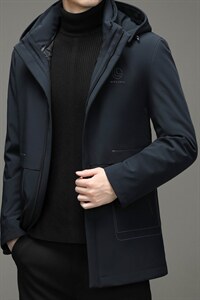 2023冬新款羽绒服男中长款可拆卸帽中年男士休闲外套HM2375-P335图片