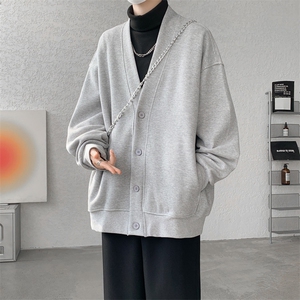 纯色开衫外套M~8XL大码高级感重磅宽松华夫格慵懒卫衣KS2101/P60图片