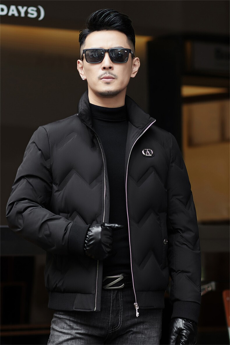 ZMS-M8839新款冬季男士白鸭绒羽绒服立领保暖外套修身大衣,男装羽绒服,电商B360