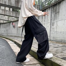 夏季新款ins休闲卫裤港风潮牌小众设计感阔腿裤子男K3597-P45，男装休闲裤，星座512-2