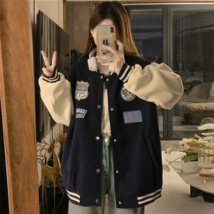 2024棒球服外套女春秋宽松减龄百搭休闲夹克上衣学院风 C792-P90图片