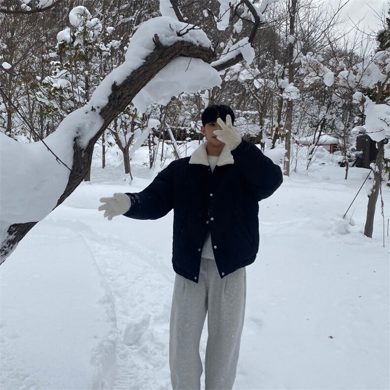 816B-MF803-P118韩压棉保暖棉衣毛领宽松面包服棉袄外套，男装棉衣，星座816B