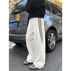 【现货】XZ612-K209-P55美式三条杠运动休闲卫裤宽松bf慵懒阔腿裤，男装休闲裤，星座612