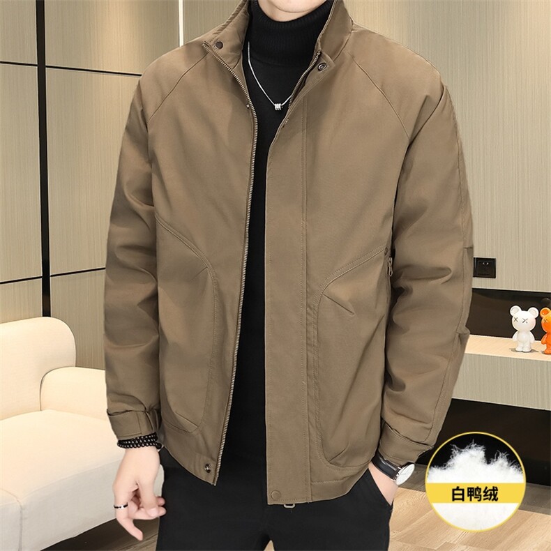 羽绒服男新标50白鸭绒夹克外套休闲时尚立领男士上衣Y3076-P140,男装夹克,星座310B-3