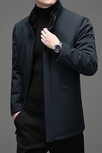 中年男脱卸水貂毛领尼克服冬季爸爸冬装休闲款外套YLW-20598-P610图片