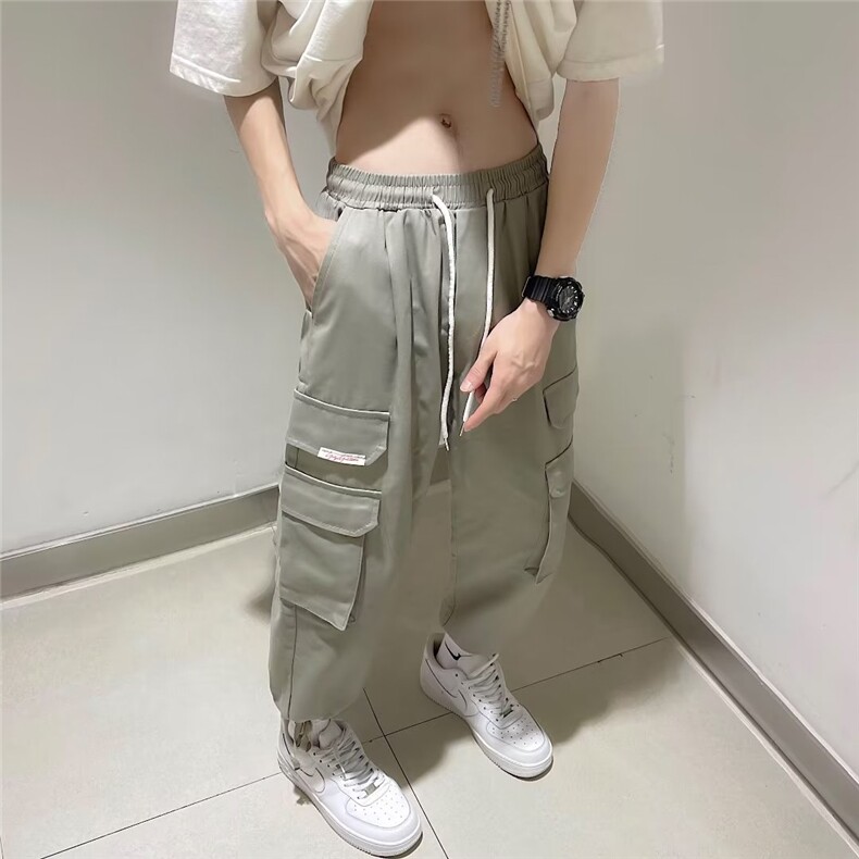 痞帅炸街休闲裤男韩版潮流春秋季宽松百搭ins港风K176P35图片