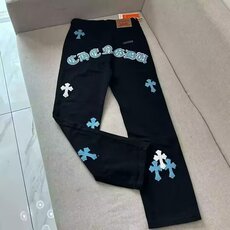 1506-1/G6390/P48重工拼皮梵文刺绣十字架高街牛仔裤，男装牛仔裤，星座1506A