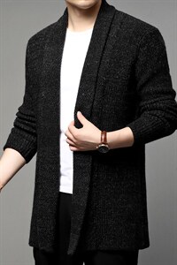 男士针织开衫春秋季2023新款外穿毛衣宽松中年男装外套休闲上衣图片