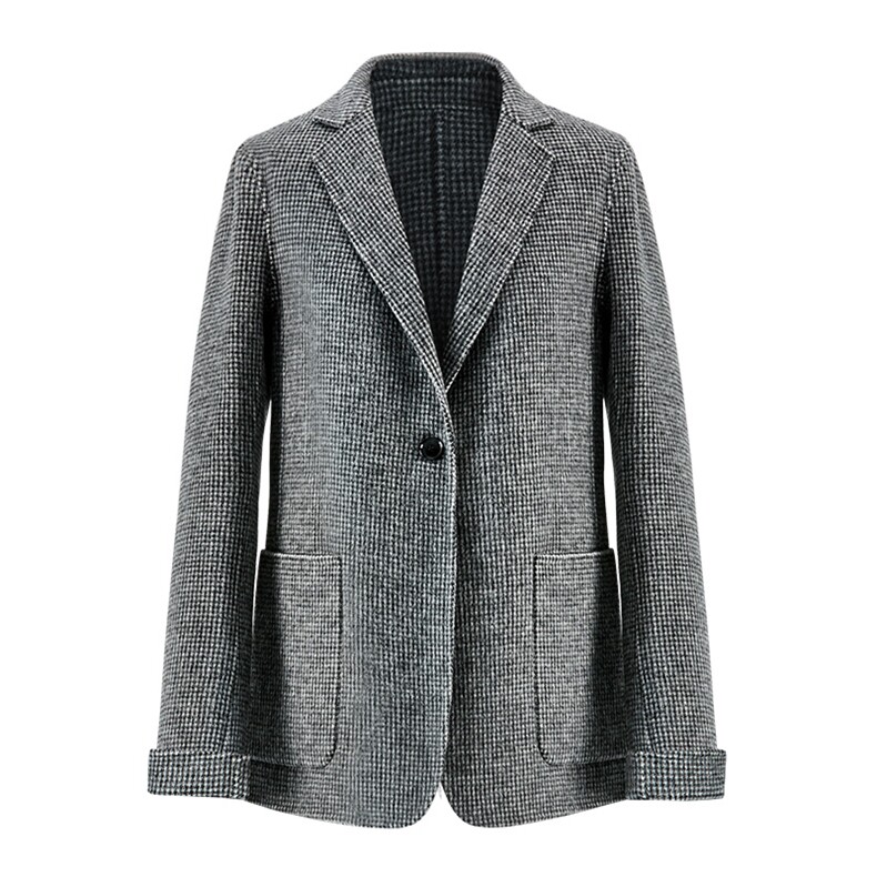 短款2024年秋冬季新款羊毛双面呢大衣休闲气质，女装双面呢大衣，织美生