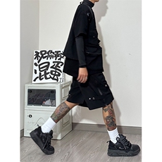 港风抖音品质冲锋裤短裤五分裤休闲裤工装裤A014-DY2322-P55控78，男装休闲裤，电商A014