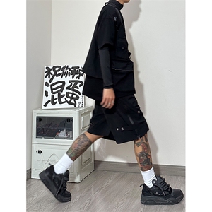 港风 抖音品质冲锋裤短裤五分裤休闲裤工装裤A014-DY2322-P55控78图片