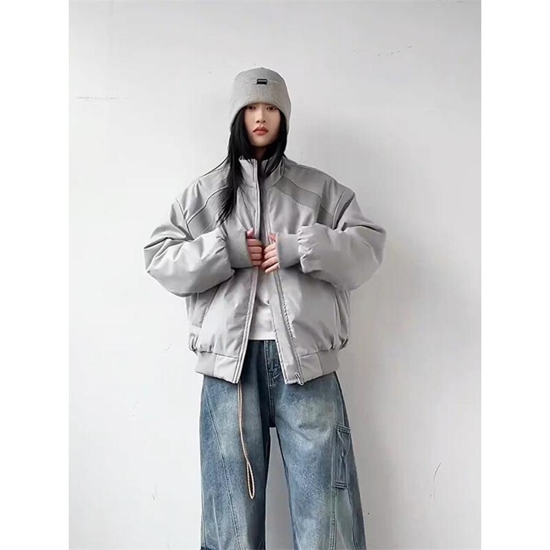 高品质春装新款老钱风美式高街解构立领棒球服飞行夹克潮休闲外套,男装夹克,电商A443