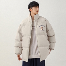 日系立领棉衣数字印花保暖棉服男新外套女新MY62050P95控118，男装棉衣，电商A268-1
