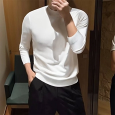 休闲常规秋季纯色宽松型半高领毛衣男秋冬内搭针织衫青少年MY888，男装针织衫/毛衣，星座208-5
