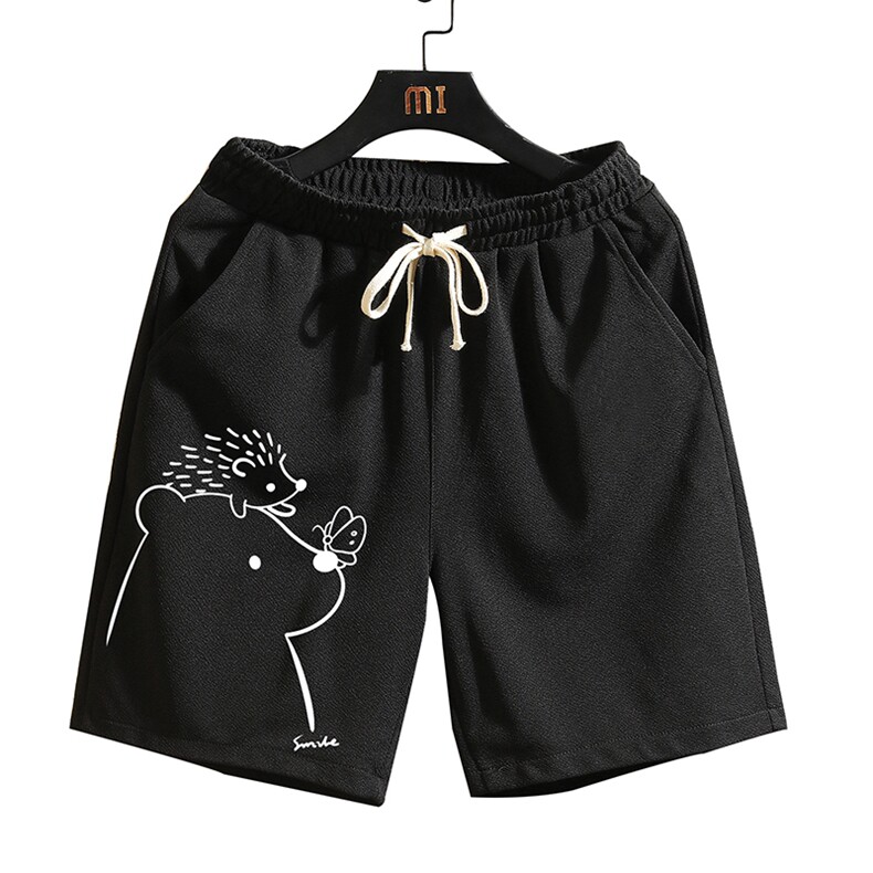 MK37166-P15冰丝短裤男士大码宽松休闲五分裤男运动中裤砖墙挂拍,男装休闲裤,电商A040A