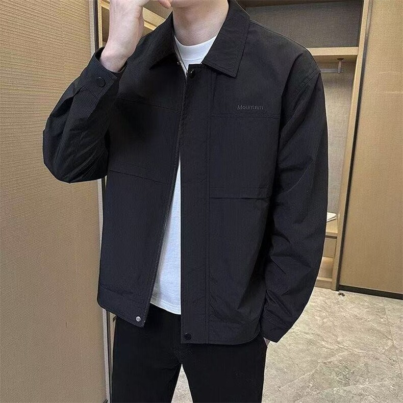 翻领外套男士春秋季2025新款潮流休闲行政夹克男上衣外套,男装夹克,星座218-1（原230）