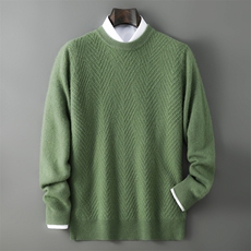 2025年秋季长袖时尚都市圆领圆领菱形，男装羊毛衫，千国羊绒