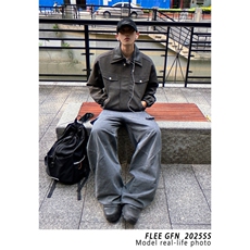 美式双层设计Pu夹克外套男翻领春秋上衣潮，男装夹克，星座506A