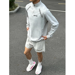 cleanfit半高领长袖拉链t恤男秋季户外运动健身篮球速干衣骑行服图片