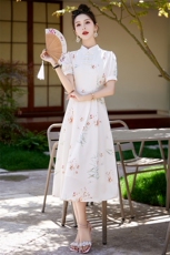 2024夏季新款新中式盘扣气质连衣裙，女装连衣裙，艾仟回(原伊仟回)