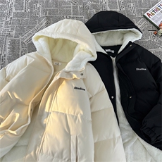 MY6139/P110冬季连帽宽松刺绣羊羔毛棉衣男大码面包服棉袄外套男，男装棉衣，电商A141