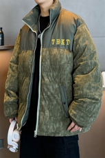 情侣款迷彩棉衣灯芯绒拼接棉服男女面包服立领棉袄外套1615-P80，男装棉衣，星座207
