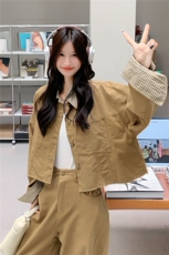 新款！大量！格子拼接工装阔腿裤两件套2C133-8975-P195-K268，女装套装/套裙，2C133