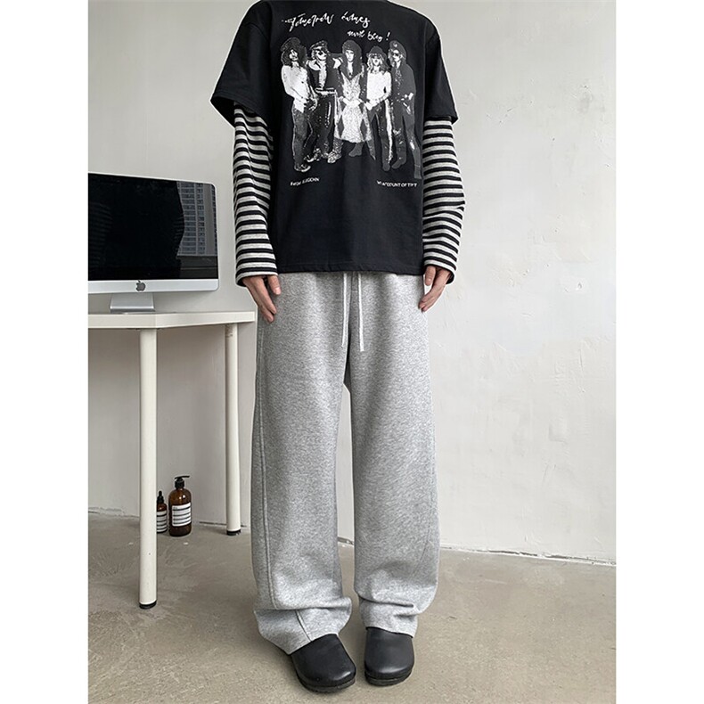 美式弯刀卫裤男春秋潮牌宽松情侣休闲裤百搭运动长裤子K0165-P37,男装休闲裤,星座308B-1