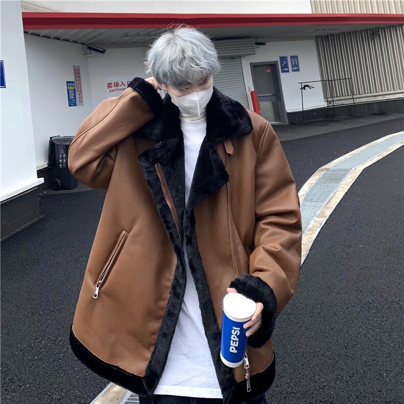 现货-美式机车棉服皮毛一体外套加绒棉衣218-7-M123-P135-控168,男装棉衣,星座218-7