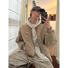 网图美潮boxy正肩cleanfit短款工装夹克棉服外套W1873/特P88，男装夹克，电商B350