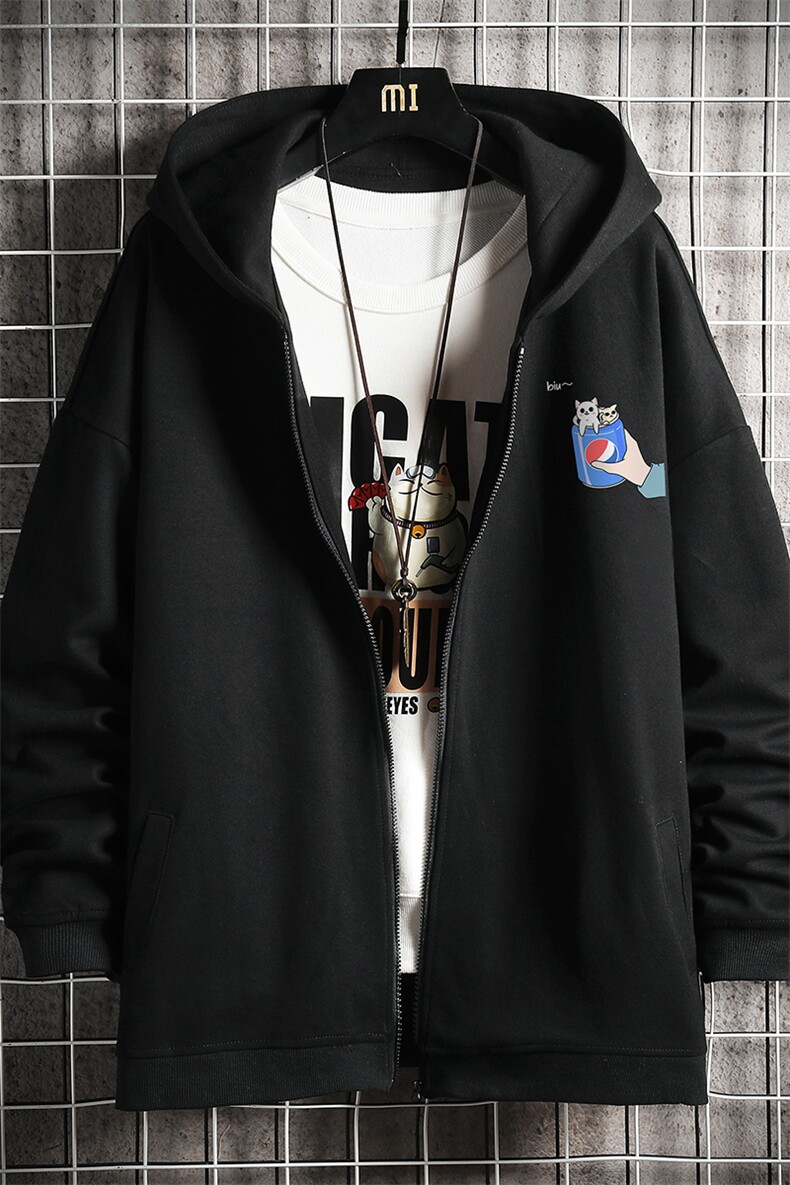 KS21262-P38连帽开衫卫衣男运动外套大码班服网格,男装卫衣,电商A040A