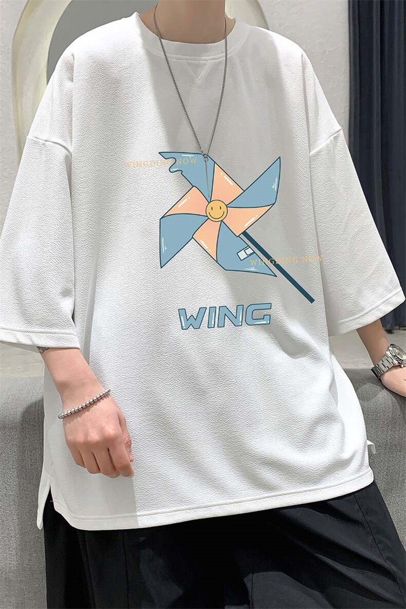 Q11112-P30春夏季七分袖t恤男大码五分袖男短袖中袖大皂风,男装T恤,电商A040
