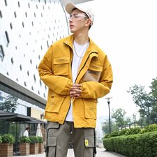 709-JK58-P9020秋装新款情侣立领夹克宽松印花工装外套男潮，男装夹克，星座709