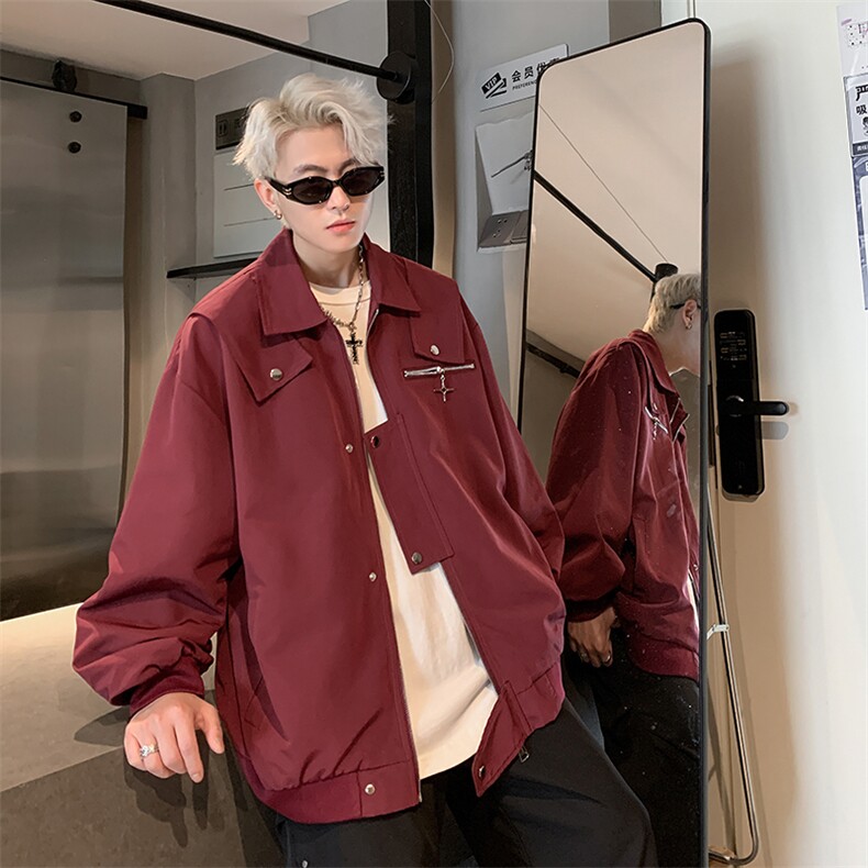 港风大码美式设计感痞帅炸街翻领夹克XZ213-JKMM01-P88控108,男装夹克,星座213