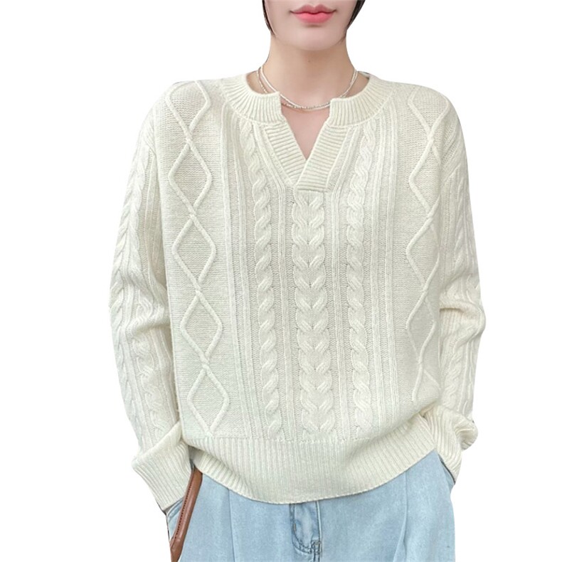 时尚百搭女士V领加厚羊毛衫显瘦保暖秋冬必备单品,女装羊毛衫,秋虹羊绒