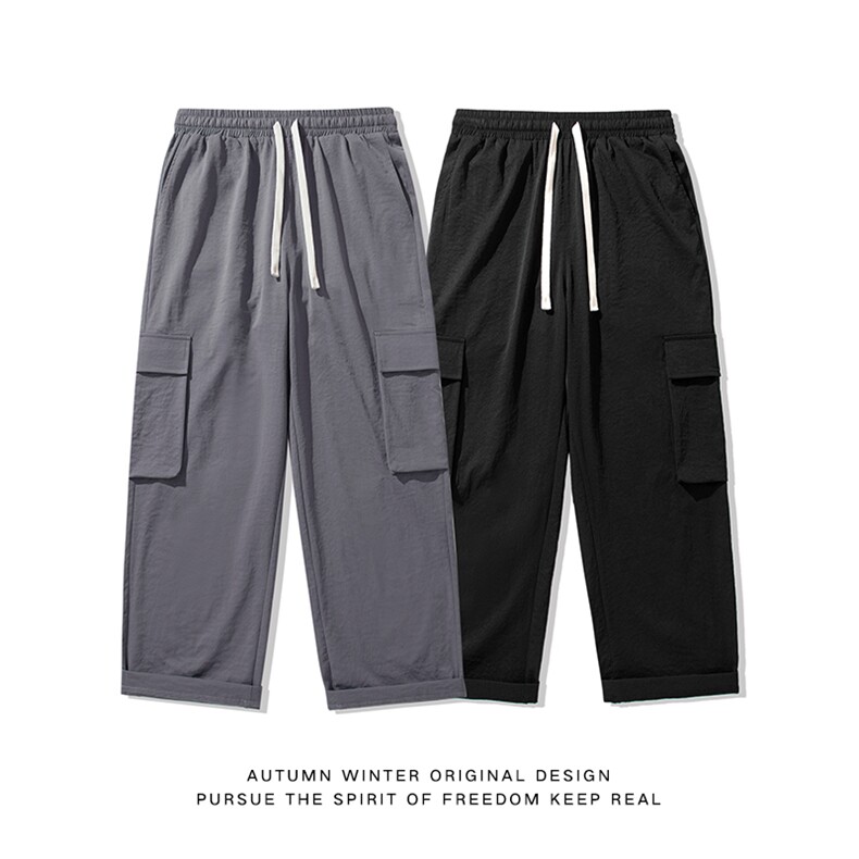 春夏新款工装日系白底休闲裤男宽松阔腿裤直筒裤CK2318-P50,男装休闲裤,星座717
