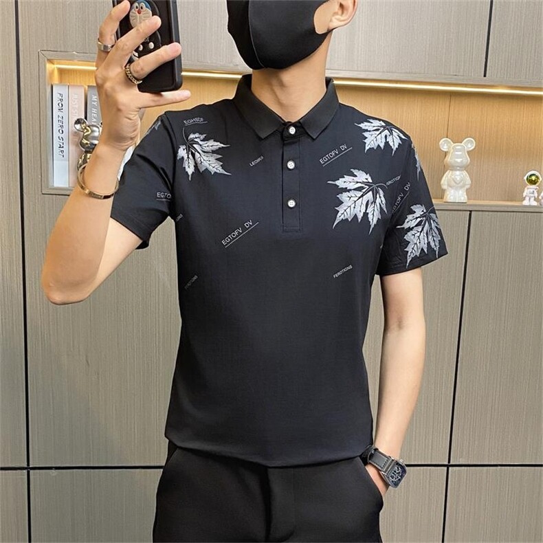 PL024-P35控55短袖polo衫男士夏季潮流半袖上衣服冰爽棉翻领半袖T，男装Polo衫，电商D310B-1