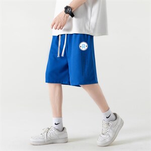 HD74168-P22 华夫格短裤男大码宽松五分裤男直筒中裤图片