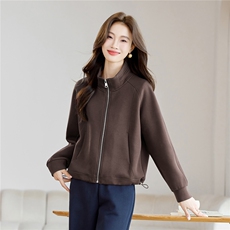 长期有货休闲百搭立领卫衣开衫短外套女2026春秋新款妈妈夹克上衣，女装卫衣/绒衫，璐依舞