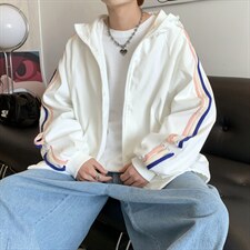 春秋季设计感小众情侣装外套男休闲夹克痞帅连帽上衣W3677-P60，男装夹克，星座512-2