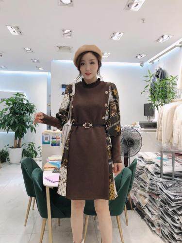 【现货】雪纺袖空气棉连衣裙，女装连衣裙，艾丹迪蔓