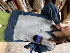 春季新品，牛仔假两件套，女装，怪怪树