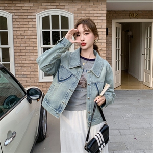 档口现货2026新款女装春秋学生休闲牛仔外套375-p135-k198图片