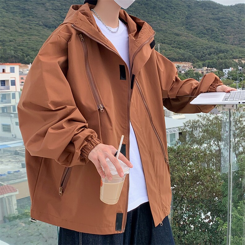 wassup happy冲锋衣外套男春秋季潮牌设计感小众日系防水山系夹克图片
