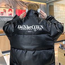 港风鳄鱼纹棉衣男手塞棉夹克PU皮棉服外套男8507P120控158，男装夹克，星座227-7